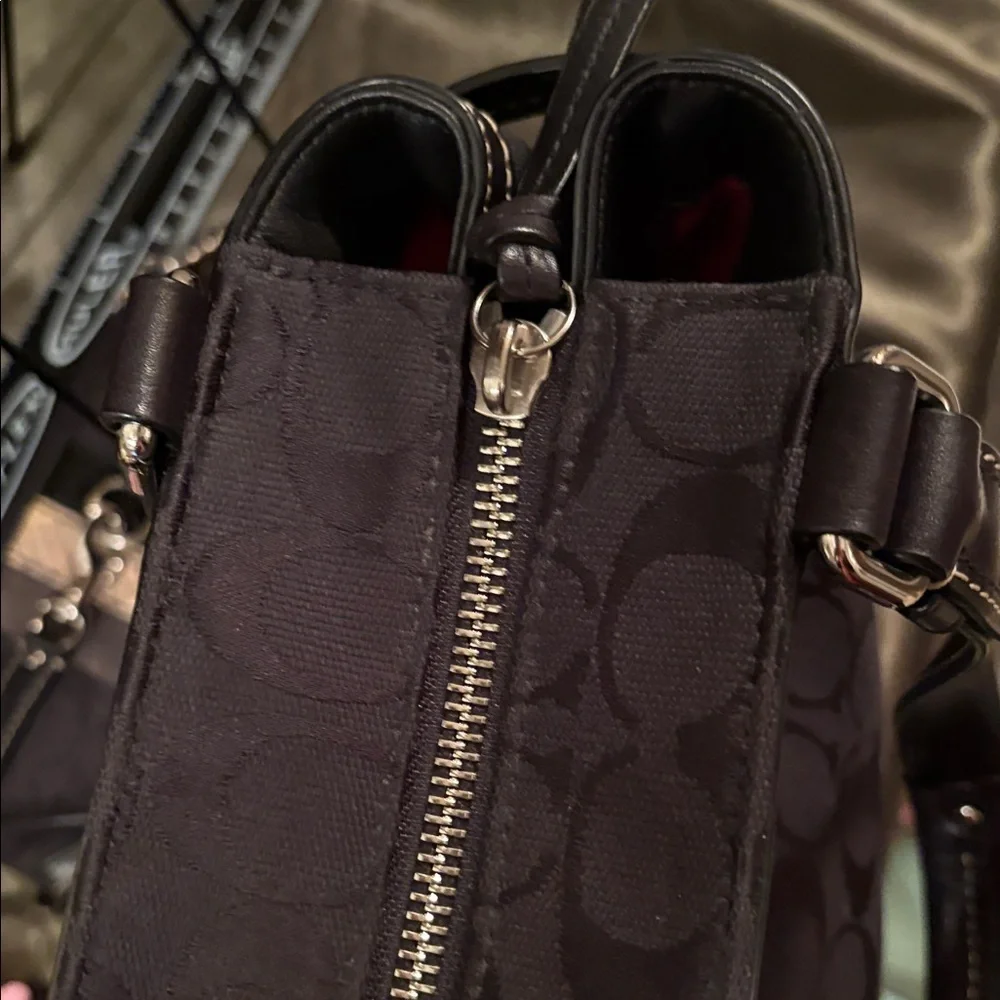 Coach Hampton signature canvas/python/leather carryall E0951-F13993 and wristlet